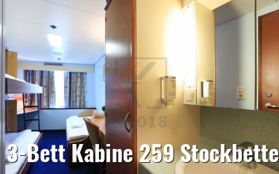 3-Bett Kabine 259 Stockbetten Hauptdeck MS Sofia 3-Bett Kabine 259 Stockbetten Hauptdeck MS Sofia