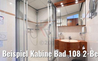 Beispiel Kabine Bad 108 2-Bett Aussen Hauptdeck Beispiel Kabine Bad 108 2-Bett Aussen Hauptdeck
