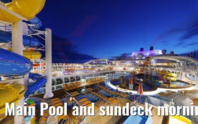 Main Pool and sundeck morning view Wonder of the Seas Main Pool and sundeck morning view Wonder of the Seas