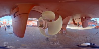 360-Grad Ansicht Propeller und Ruder MS Hamburg