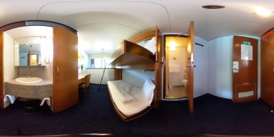 MS Sofia Beispiel 2-Bett Kabine 157 Europadeck, Stockbetten mit Badblick