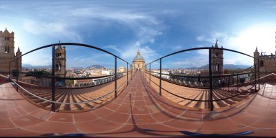 Spectacular panoramic view from the Cattedrale di Palermo dome